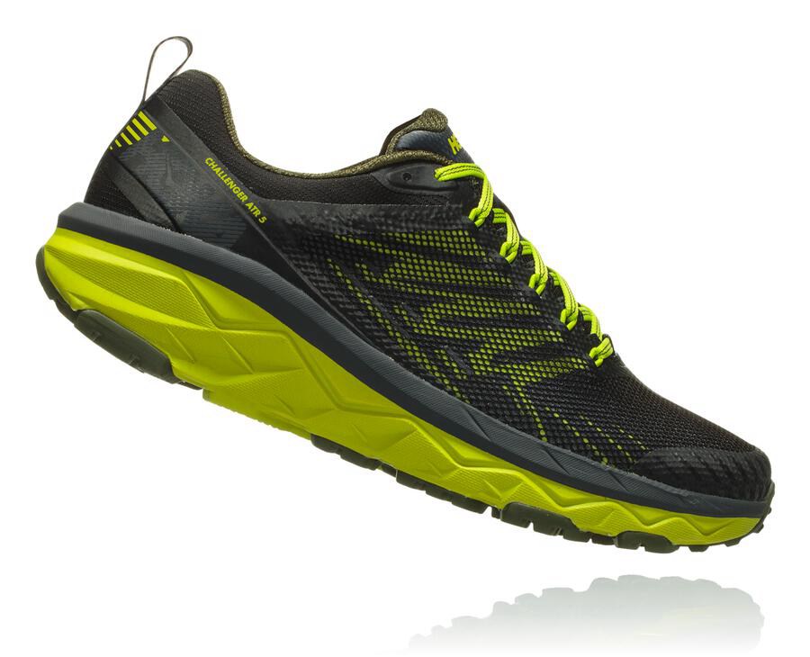 Trail Shoes Mens - Hoka One One Challenger ATR 5 - Black/Green - SPZBTLQ-98